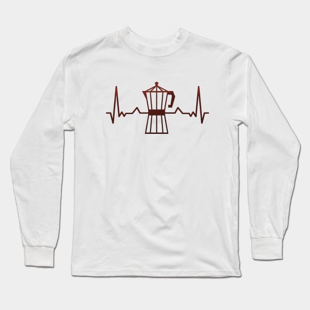 Coffee Maker Heartbeat Long Sleeve T-Shirt by Artmoo